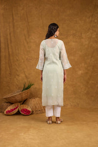 Akira Pure Mulmul Chanderi Kurti- Green