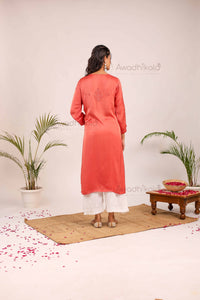 Inayat Modal Satin Kurti- Pink