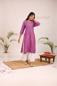 Aashi Pure Chanderi Kurti- Purple