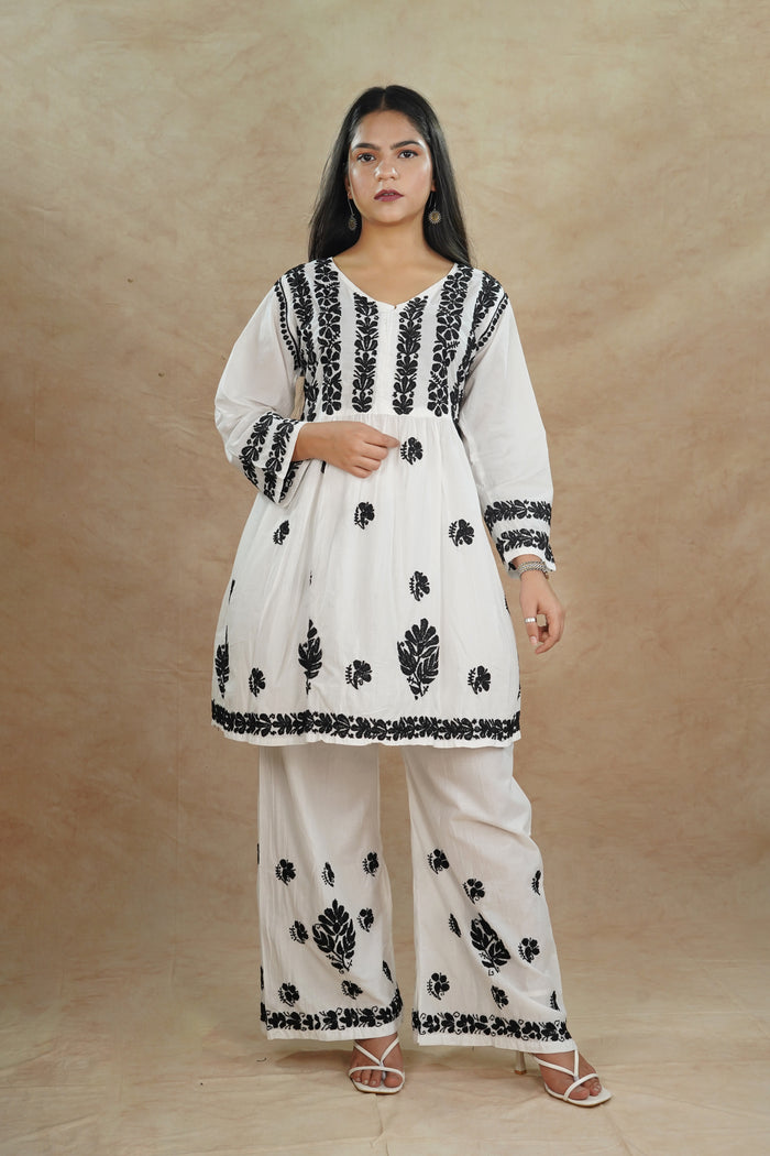 Navya Mulmul Cotton Kurta Set- White