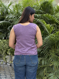 Ditya Cotton Short Top- Purple