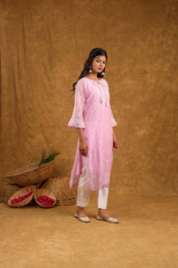 Akira Pure Mulmul Chanderi Kurti- Lavendar