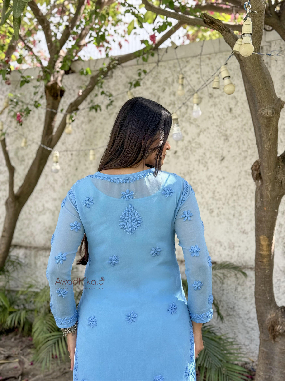 Ruhi Viscose Georgette Kurti- Blue