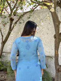 Ruhi Viscose Georgette Kurti- Blue