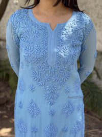 Ruhi Viscose Georgette Kurti- Blue