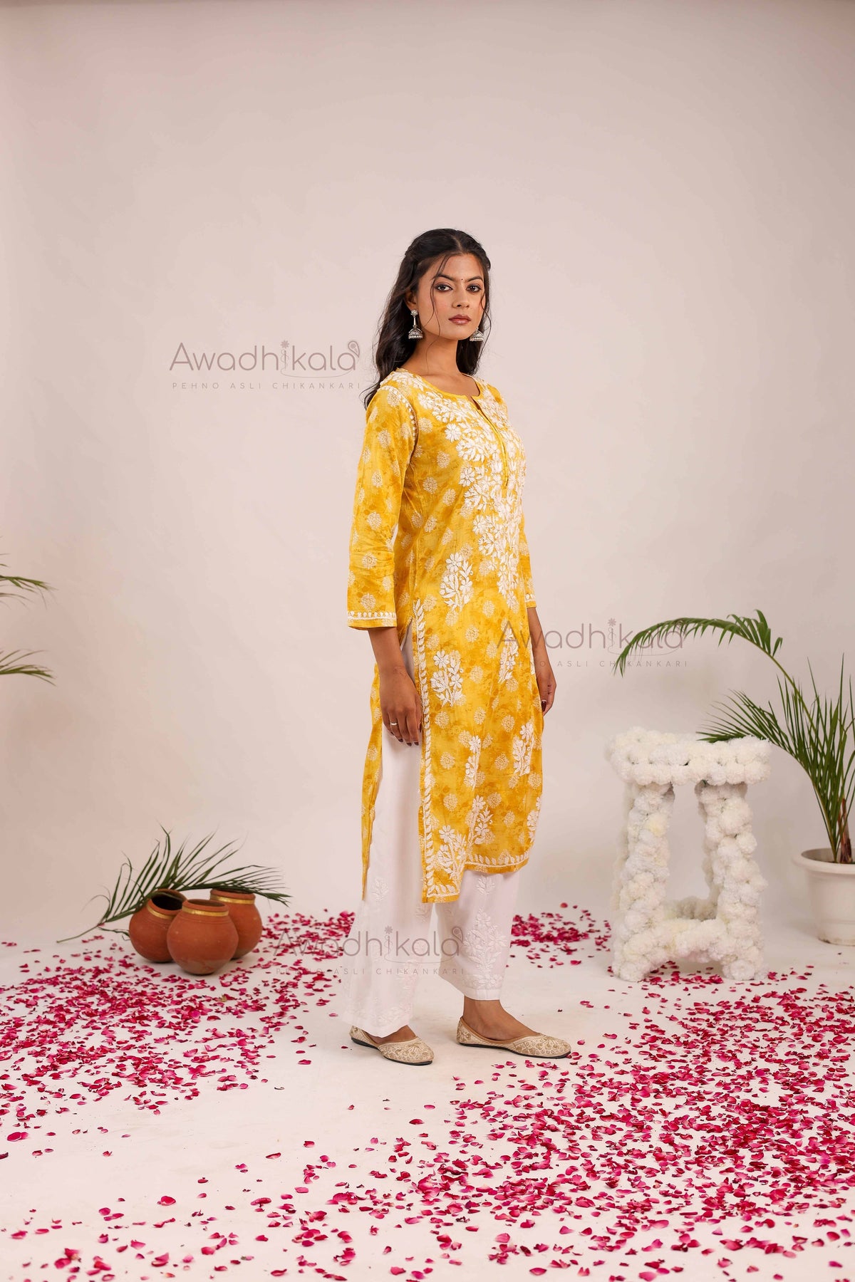 Nitika Mulcotton Printed Kurti- Mustard