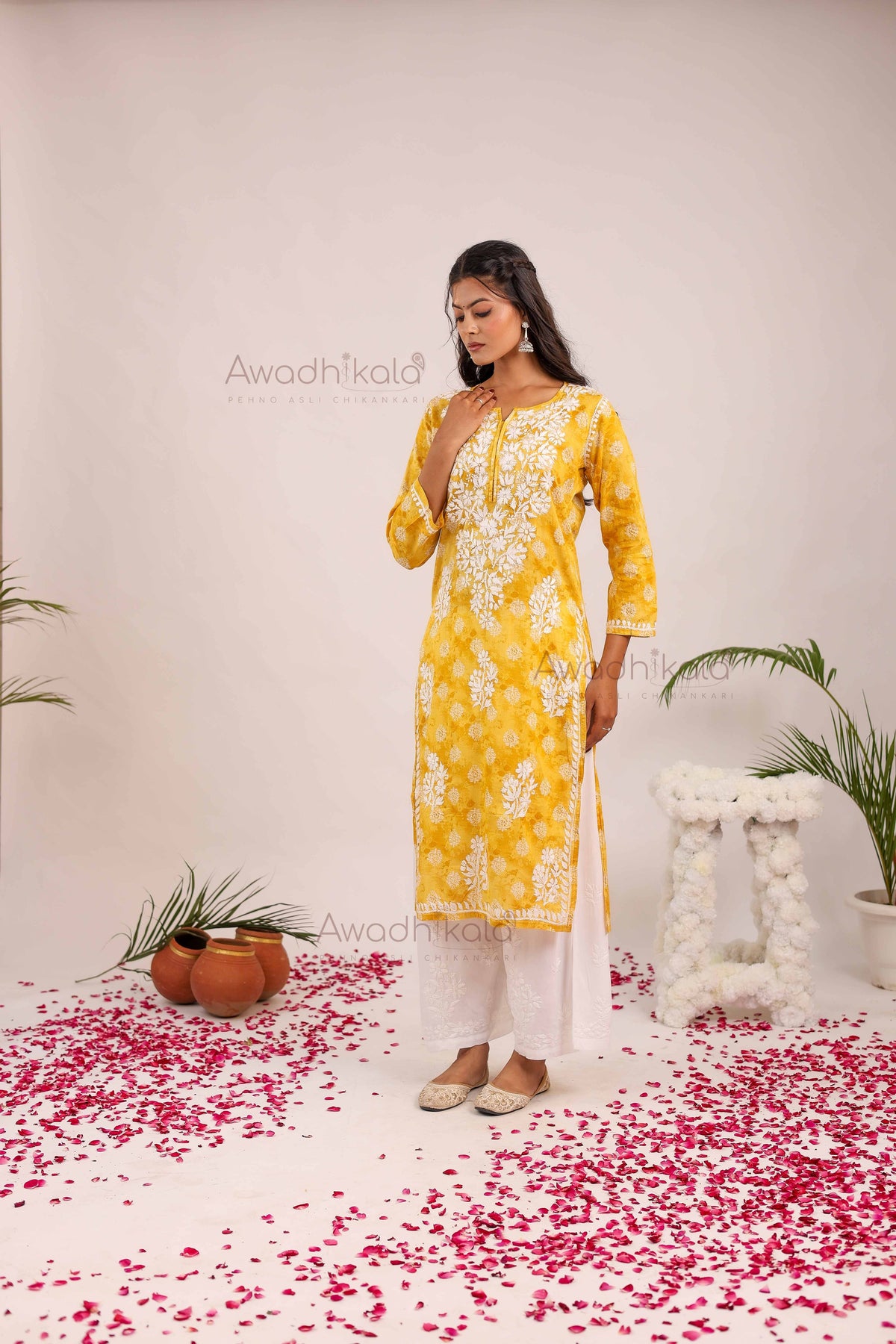 Nitika Mulcotton Printed Kurti- Mustard