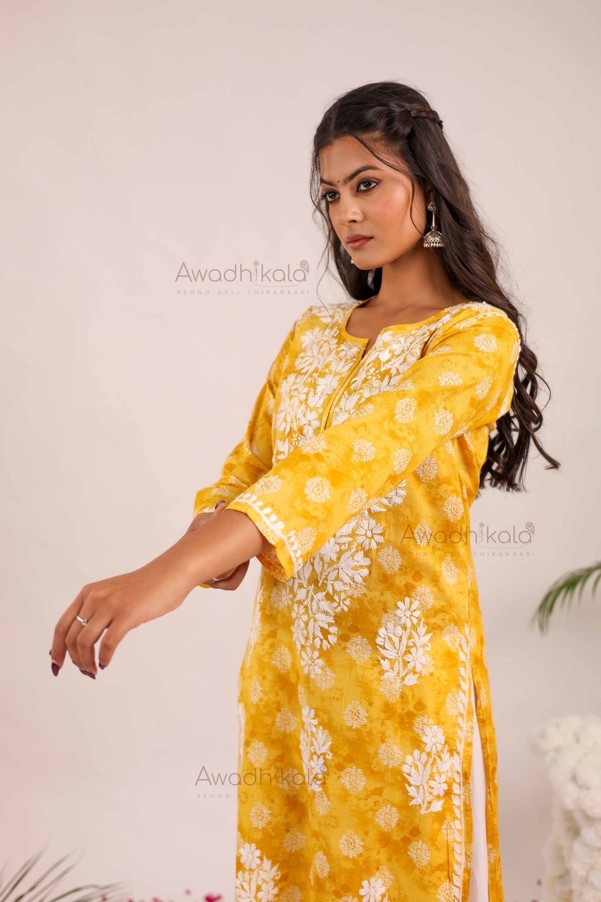 Nitika Mulcotton Printed Kurti- Mustard