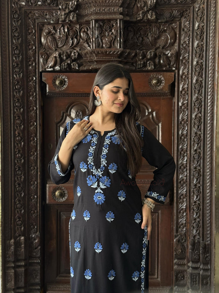 Aaira Rayon Multi Thread Kurti- Blue