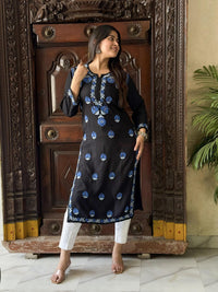 Aaira Rayon Multi Thread Kurti- Blue