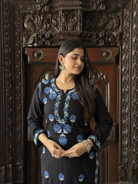 Aaira Rayon Multi Thread Kurti- Blue