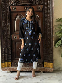 Aaira Rayon Multi Thread Kurti- Blue