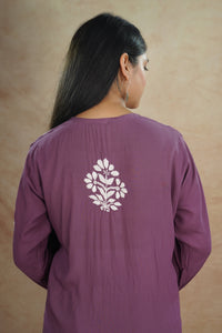 Aisha Pure Modal Kurti- Purple