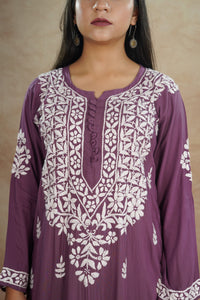 Aisha Pure Modal Kurti- Purple