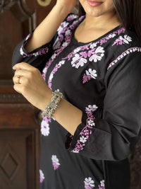 Aaira Rayon Multi Thread Kurti- Purple