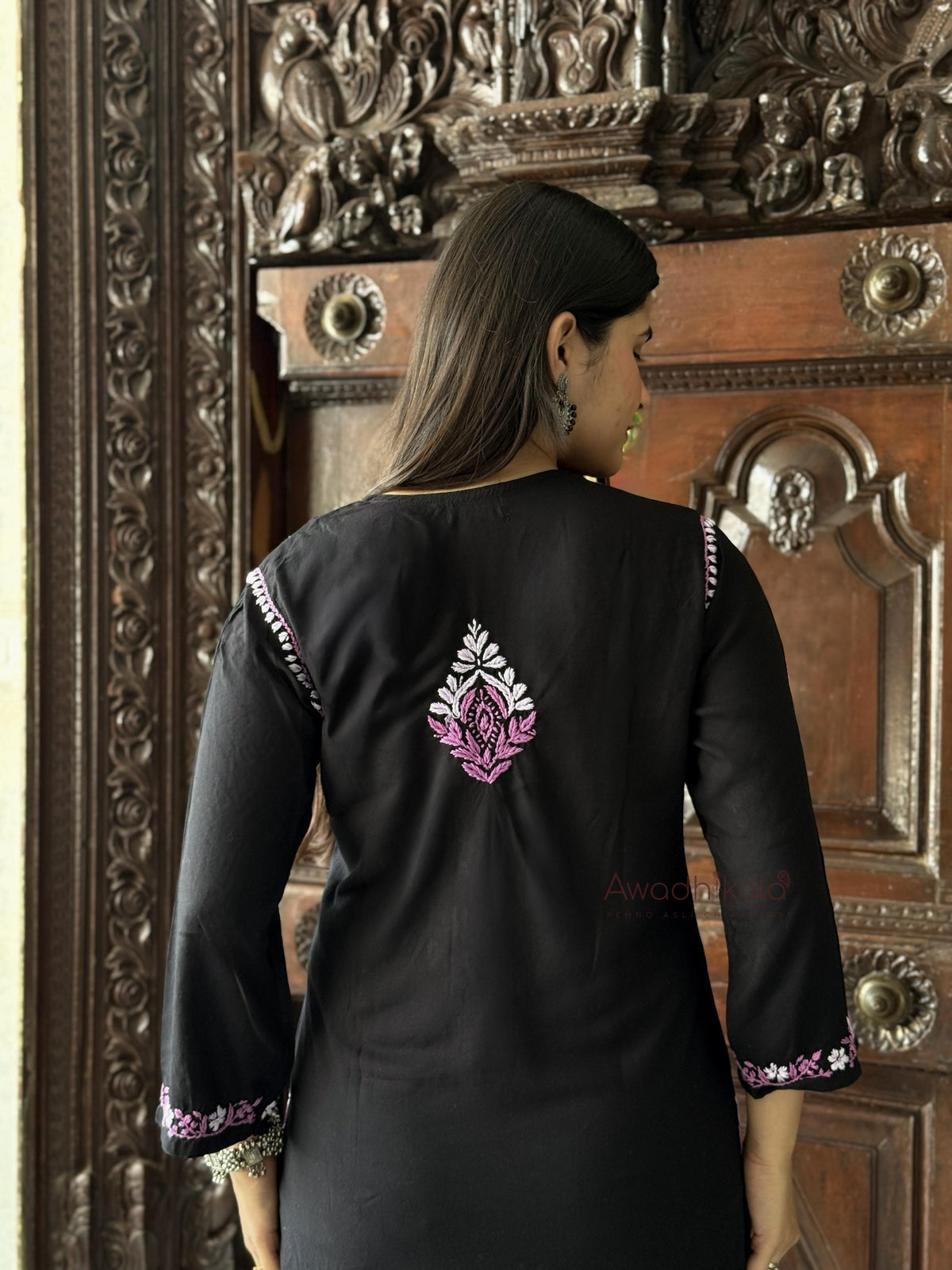 Aaira Rayon Multi Thread Kurti- Purple