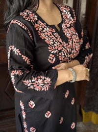Kriti Cotton Multi Thread Kurti- Peach