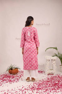 Nitika Mulcotton Printed Kurti- Pink