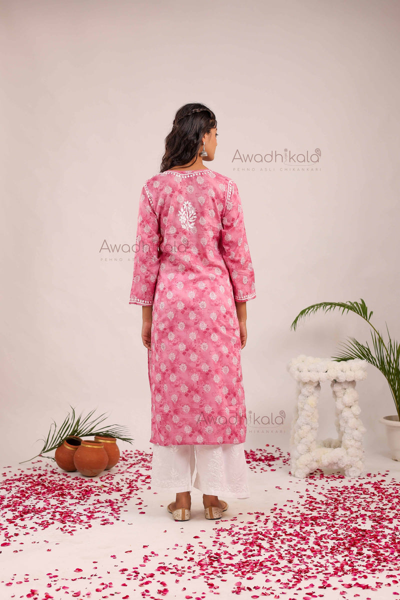 Nitika Mulcotton Printed Kurti- Pink
