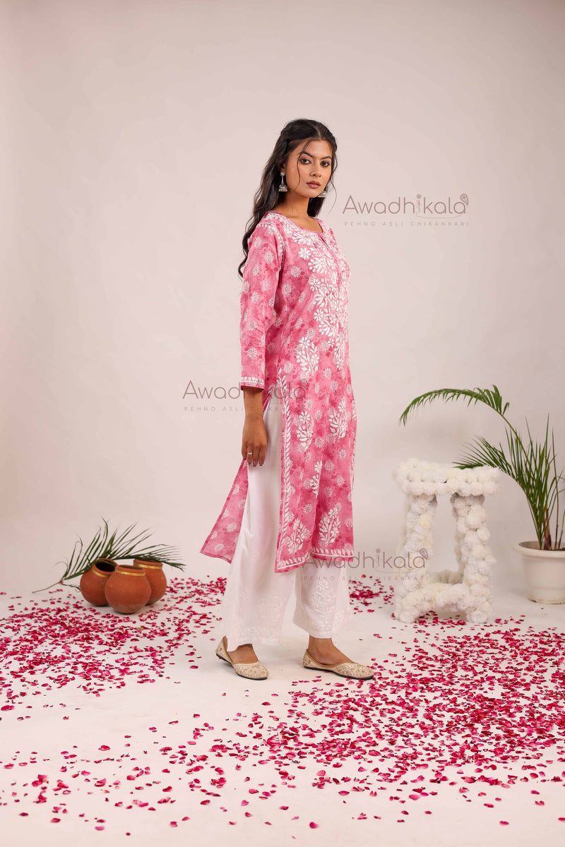 Nitika Mulcotton Printed Kurti- Pink