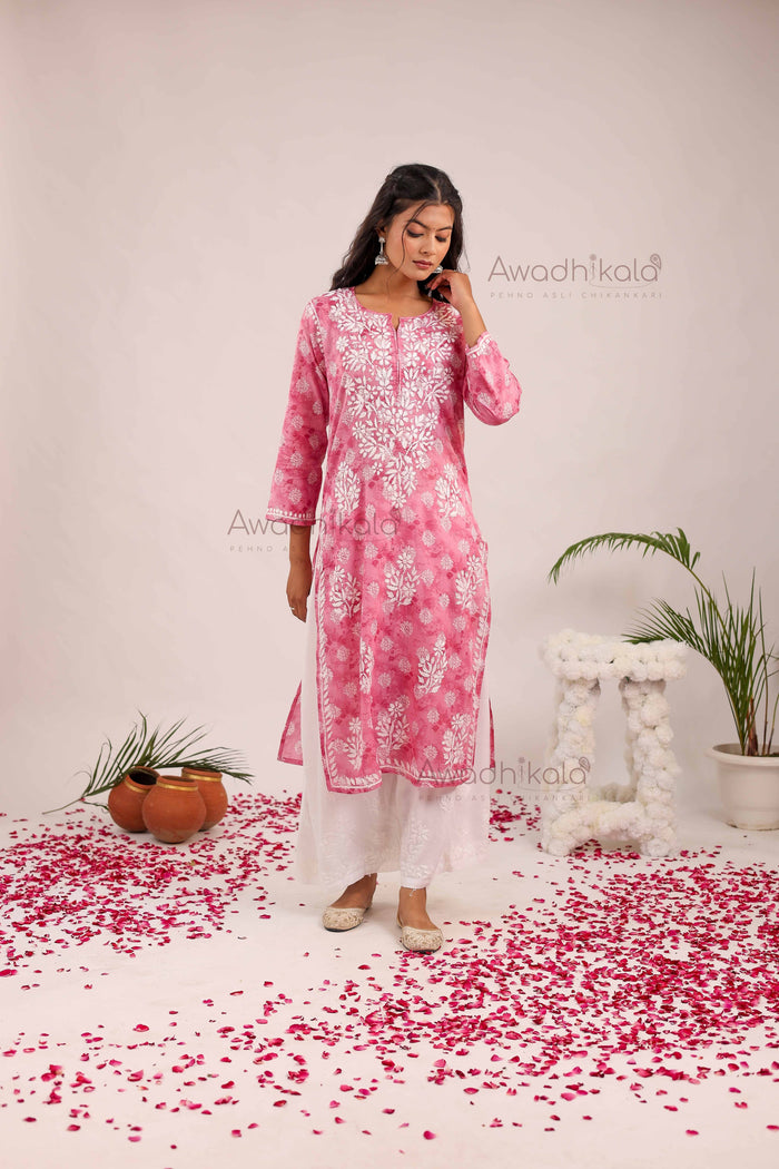 Nitika Mulcotton Printed Kurti- Pink
