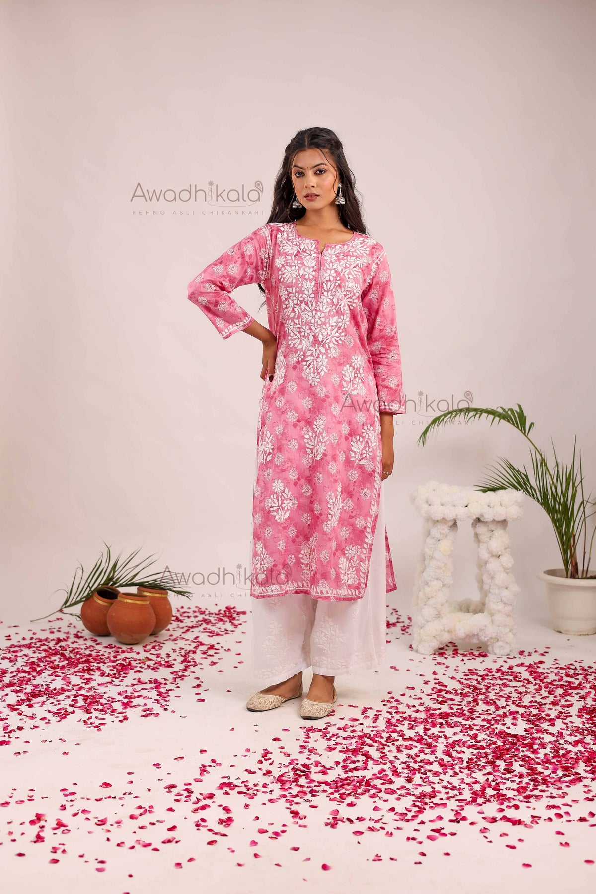 Nitika Mulcotton Printed Kurti- Pink