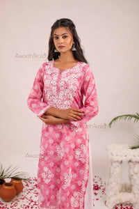 Nitika Mulcotton Printed Kurti- Pink