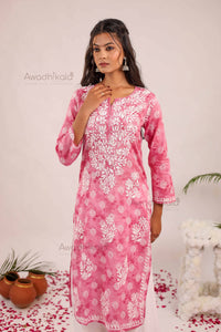 Nitika Mulcotton Printed Kurti- Pink
