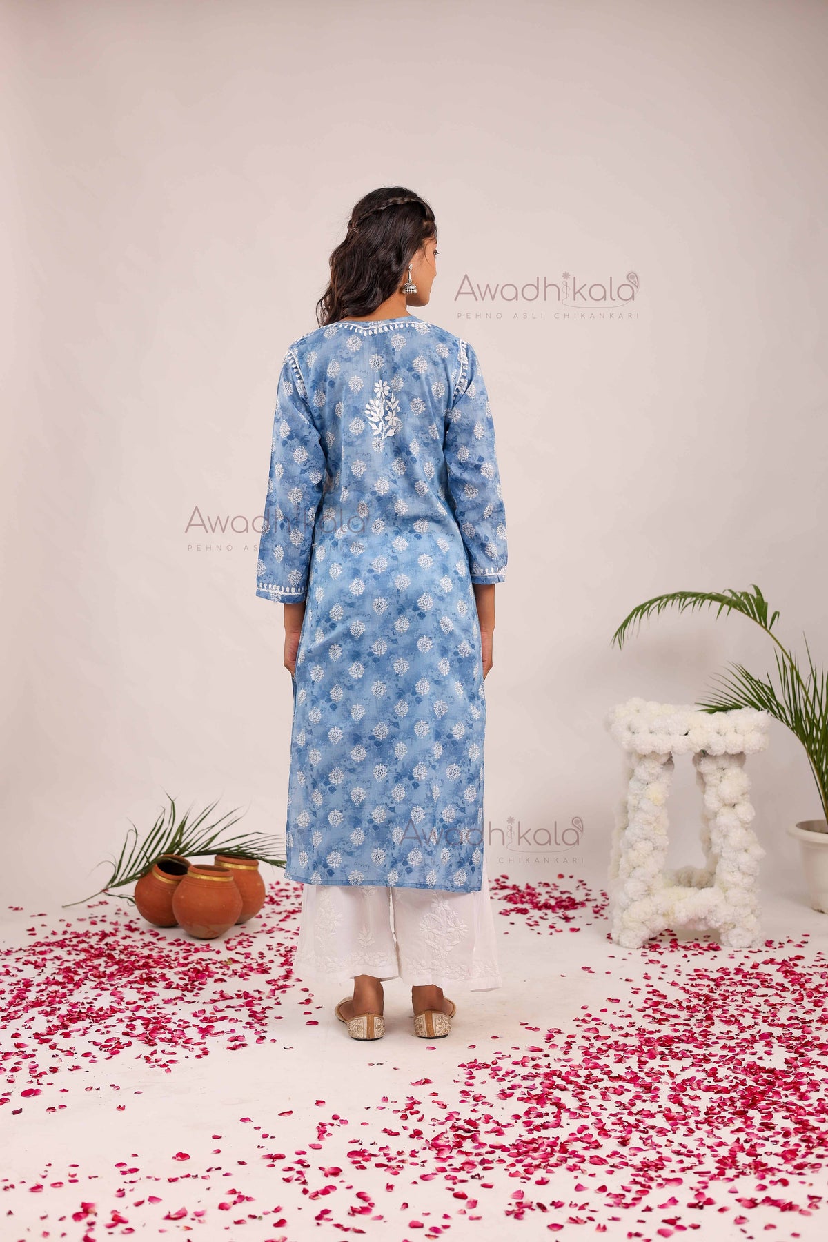 Nitika Mulcotton Printed Kurti- Blue