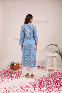 Nitika Mulcotton Printed Kurti- Blue
