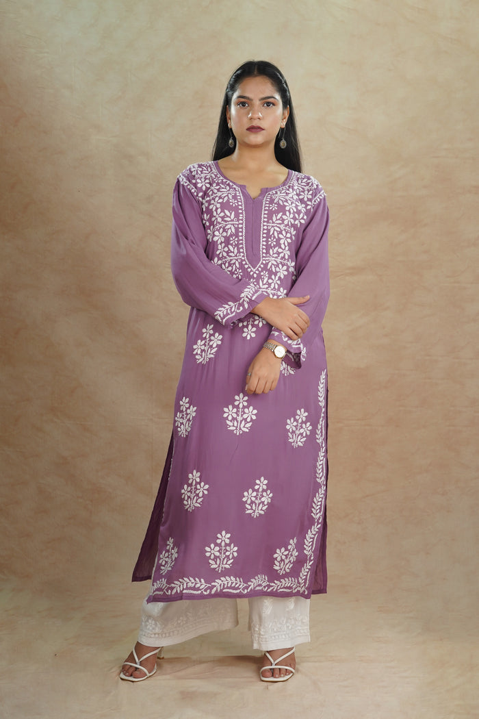 Tanvi Pure Modal Kurti- Purple