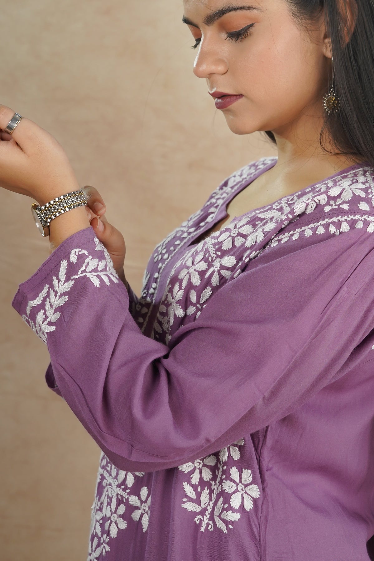 Tanvi Pure Modal Kurti- Purple