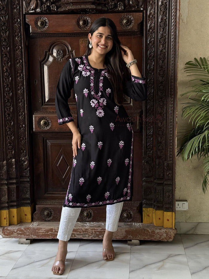 Aaira Rayon Multi Thread Kurti- Purple