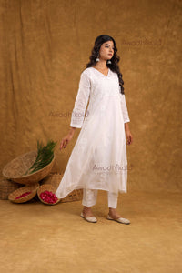 Anira Kota Angrakha Style Kurti- White