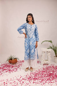 Nitika Mulcotton Printed Kurti- Blue