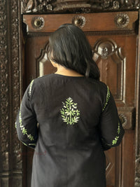 Kriti Cotton Multi Thread Kurti- Green