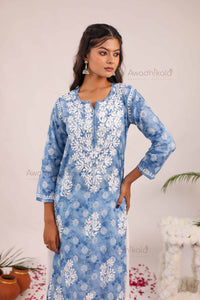 Nitika Mulcotton Printed Kurti- Blue