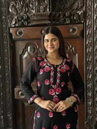 Aaira Rayon Multi Thread Kurti- Pink