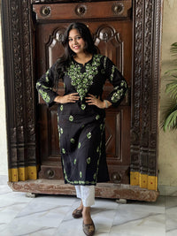 Kriti Cotton Multi Thread Kurti- Green