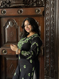 Kriti Cotton Multi Thread Kurti- Green