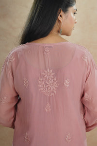 Anika Viscose Short Kurti- Rose Pink