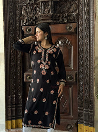 Aaira Rayon Multi Thread Kurti- Peach