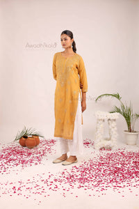 Trisha Chanderi Cotton Kurti- Mustard