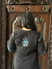 Kriti Cotton Multi Thread Kurti- Blue