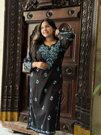 Kriti Cotton Multi Thread Kurti- Blue