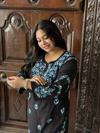 Kriti Cotton Multi Thread Kurti- Blue