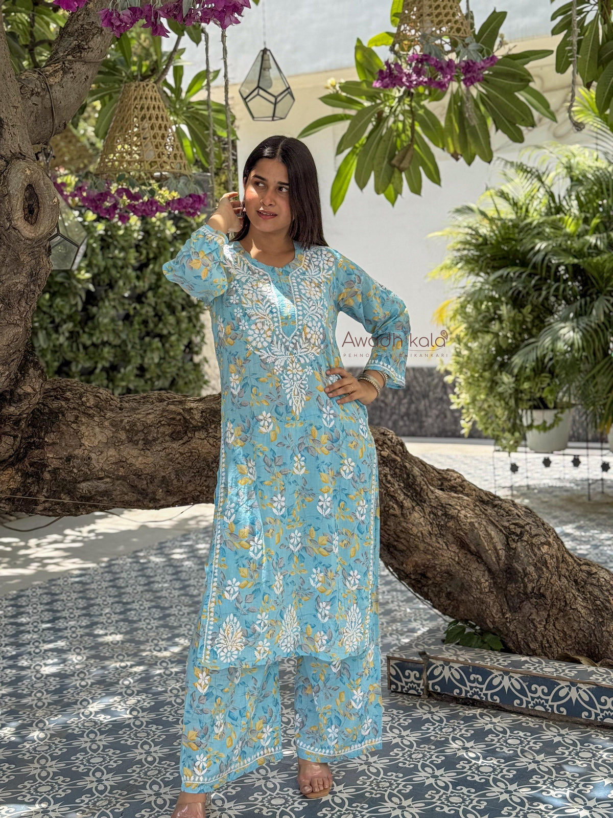 Niya Mulmul Cotton Printed Set- Blue