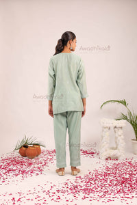Ira Chanderi Co-Ord Set- Green