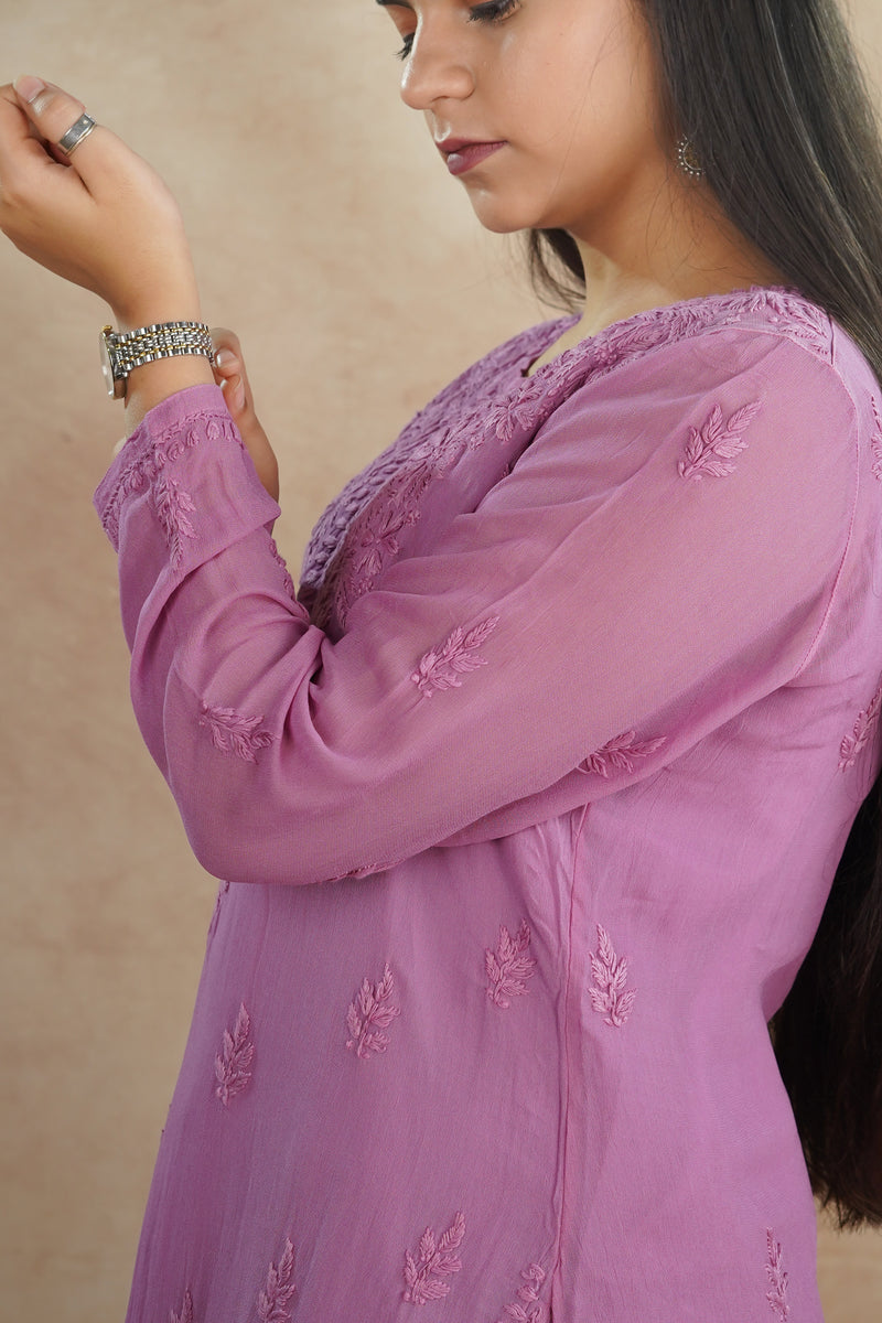 Anika Viscose Short Kurti- Purple