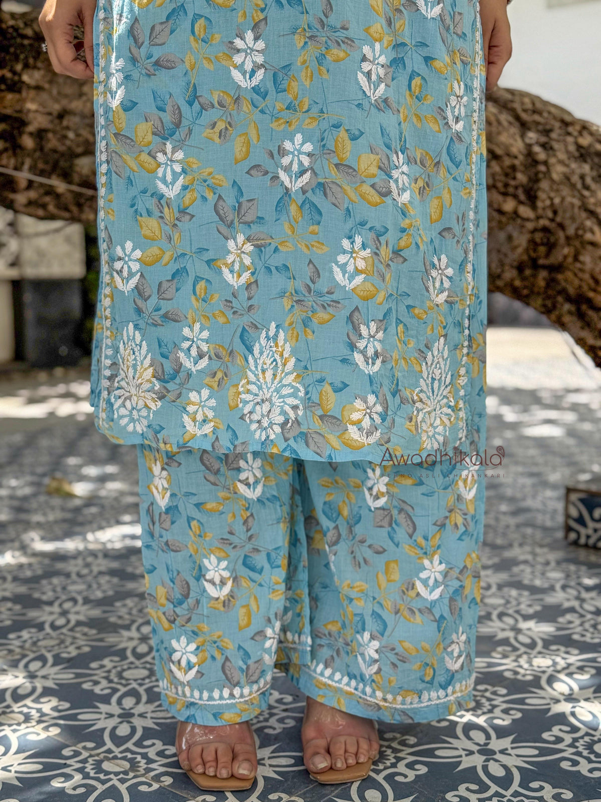 Niya Mulmul Cotton Printed Set- Blue